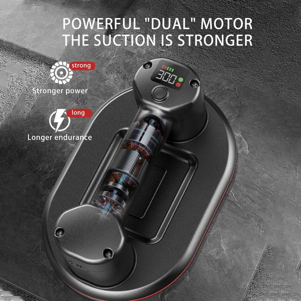 New Intelligent Display Industrial Grade Electric Vacuum Suction Cup 300KG Load Heavy Duty Granite Tile Glass Lifter