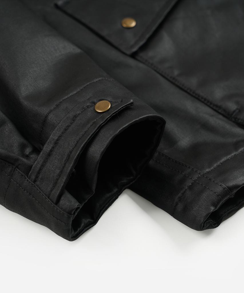 FRIZMWORKS Waxed Cotton Heritage Hunting Jacket _ Black