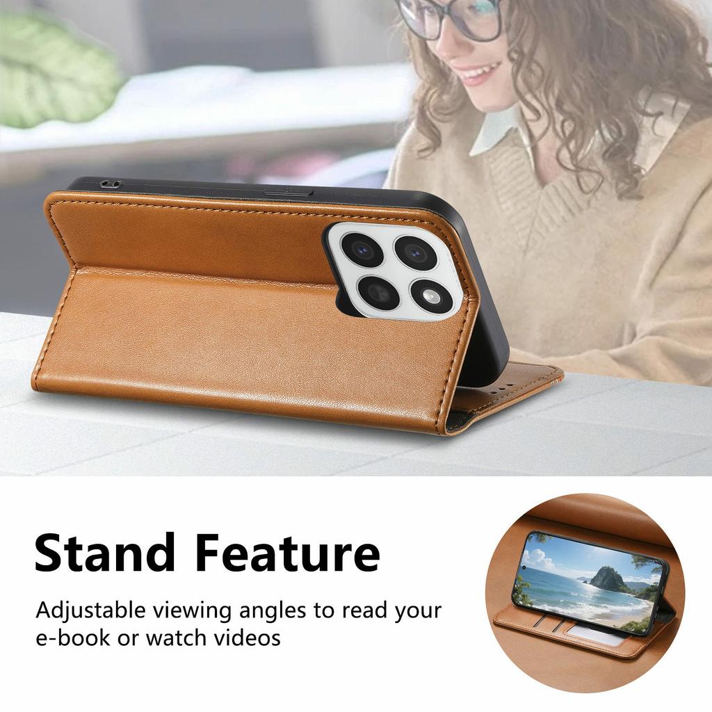 Phone Case For Honor 400 Smart 5G/400 Smart 4G/X7d 4G/X7d 5G Wallet Tri-Color Stitching Leather Phone Cover with Elastic Wristband