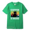Cool Unisexs TShirt High Quality 100 Cotton Funny Cat Drinking Coffee Printing Casual Cool Loose Crew Neck TShirt Male Tops