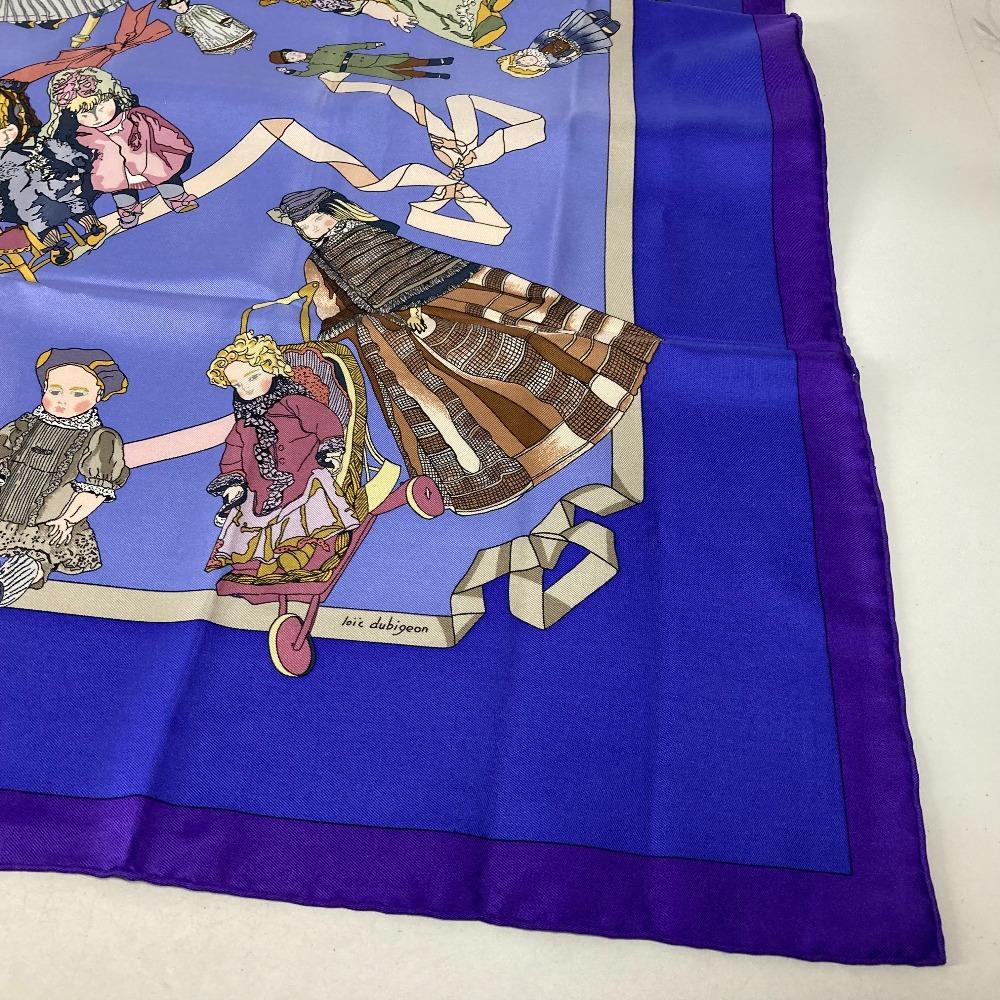 HERMES Carre90 Doll HELLO DOLLY Hello Dolly  Scarf silk purple