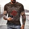 Viking Tattoo 3D Printing T-Shirt Men's Fashion Street Hip Hop Viking Pattern Short Sleeve Tops Funny Women Kids T Shirt Summer
