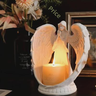 Estatua de resina de niña ángel nórdica - Decoración de escritorio retro europea