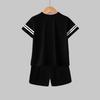 Unisex Kids' Sport Set with Letter Print, Short Sleeve Top and Pants, Round Neck Casual Outfit