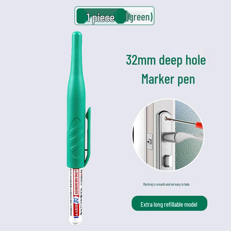 Cross-border Exclusive Deep Hole Woodworking Marker - 32MM Quick-dry, Waterproof, Fade-resistant for Drilling and Tile