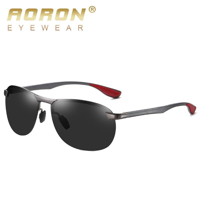 aoron Aluminum Frame Night Vision Polarized Sunglasses for Men Driver Glasses