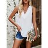 GMXIA Women's Spring and Summer Casual Solid-color V-neck Sleeveless Top T-shirt