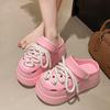 Fashion 2025 Women Platform Slippers DIY Lace-up Leisure Clogs Summer Garden Shoes Thick Sole Female Home Beach Slides Street Sandals