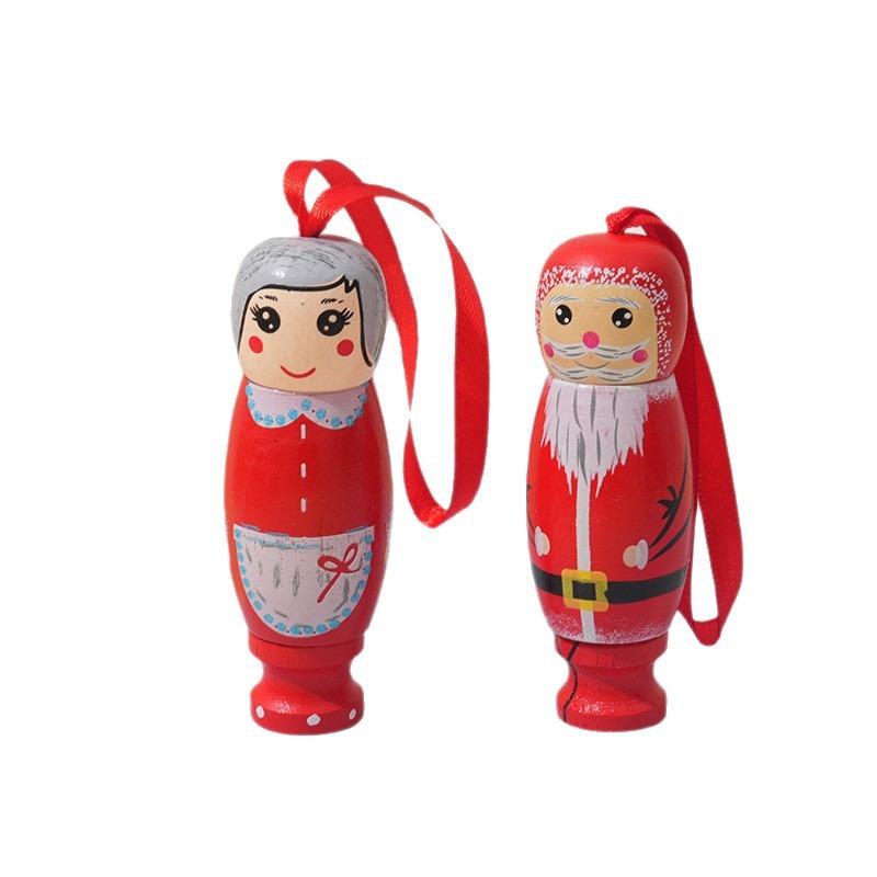 Funny Wooden Santa Claus Ornament Handmade Christmas Tree Hanging Decor Unique Festive Craft Gift for Home Holiday Decorations