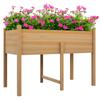 Raised Garden Bed with Two Drainage Holes and Non-Woven Fabric Bag. Made of Fir Wood. 115x55x80cm