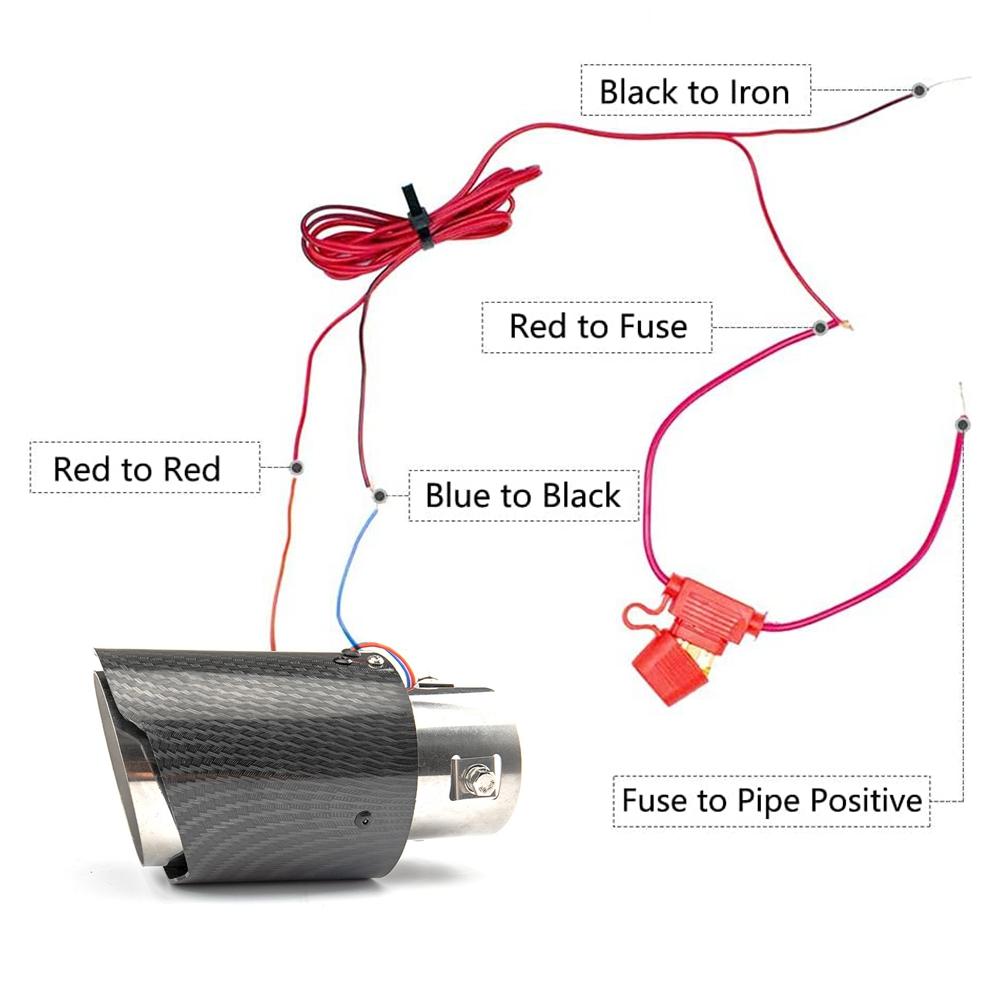 Universal Auto Modifizierte Auspuffspitze Rohr LED Rot/Blau Licht Auslass Auspuffrohr Schwanz Throat Schalldämpfer Turbo