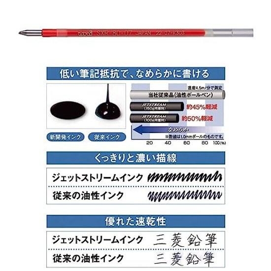 Mitsubishi Pencil Ballpoint Pen Refill Jetstream Multi-Color Multi-Function 0.7mm Red 10 Pieces SXR8007K.15 10P