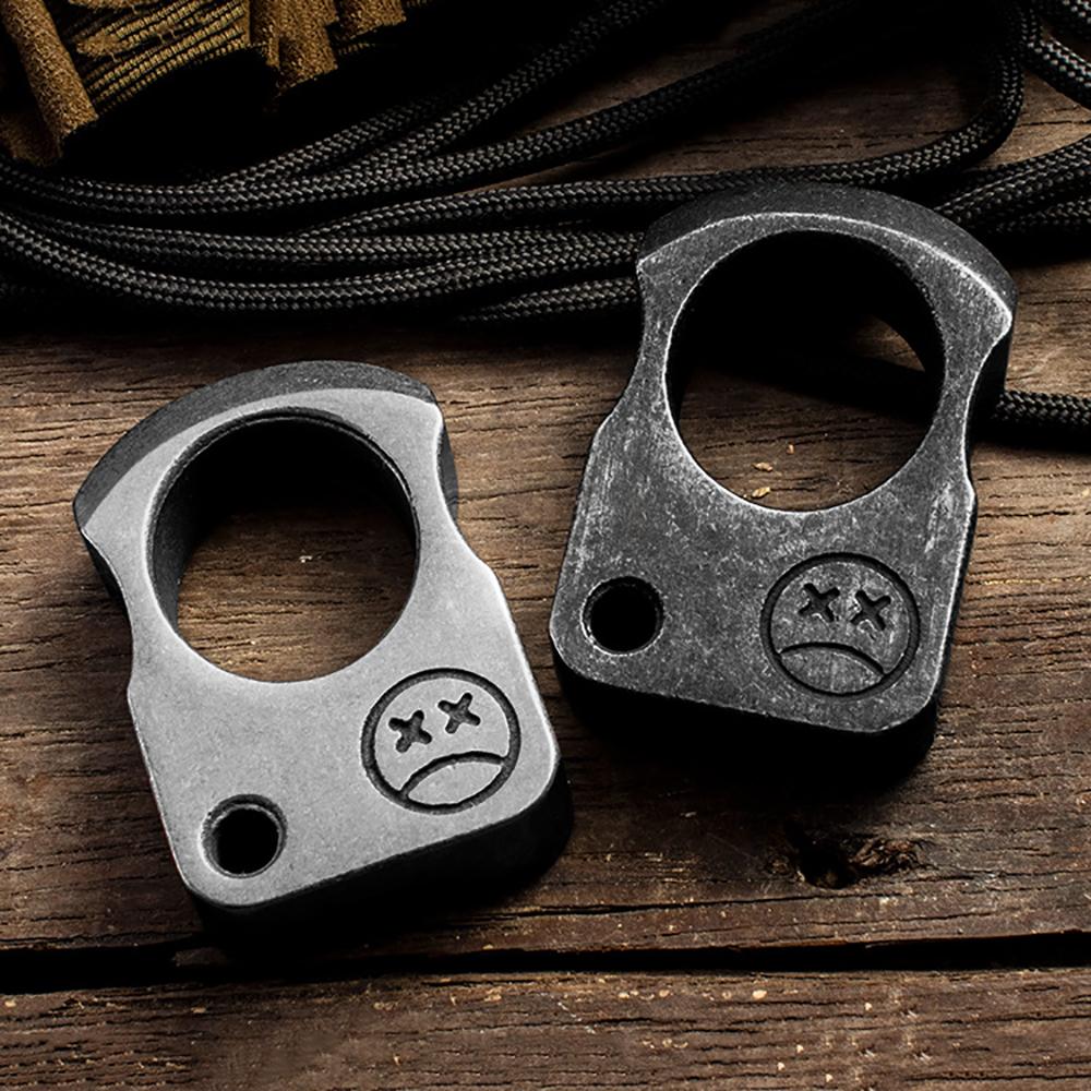 2Pcs Outdoor Edc Knuckle Survival Escape Tool 3Cr13 Stainless Steel Silver+Gray