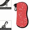 Cute Hearts and Lips Print Soft Pouch,Sunglasses Case,Portable Eyeglasses Protective Bag,Lightweight Scratch Proof Spectacle Storage
