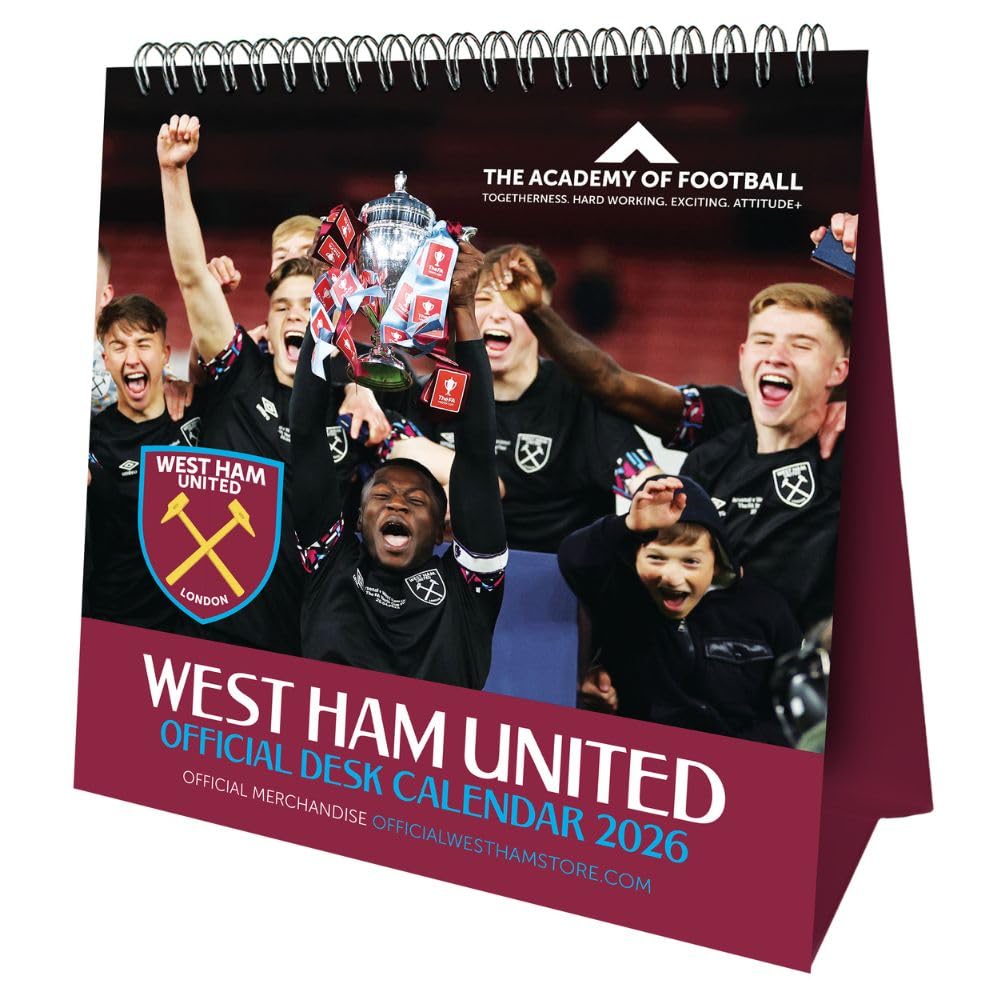 West Ham United FC 2026 Crest Desktop Calendar