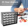 25 Drawers Stackable Storage Cabinet Tool Parts Storage Clear Organizer with Drawers Table Drawer Organizer For Screw Nut Nails