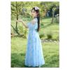 Girls Floral Print Princess Long Dress Kids Summer Casual Beach Dress