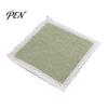 Durable Kitchen Chair Pad Cotton Linen with Ties, Square Summer Seat Lace Rattan Trim, 15.75" X Breathable Washable Mat for Dining Office Protective