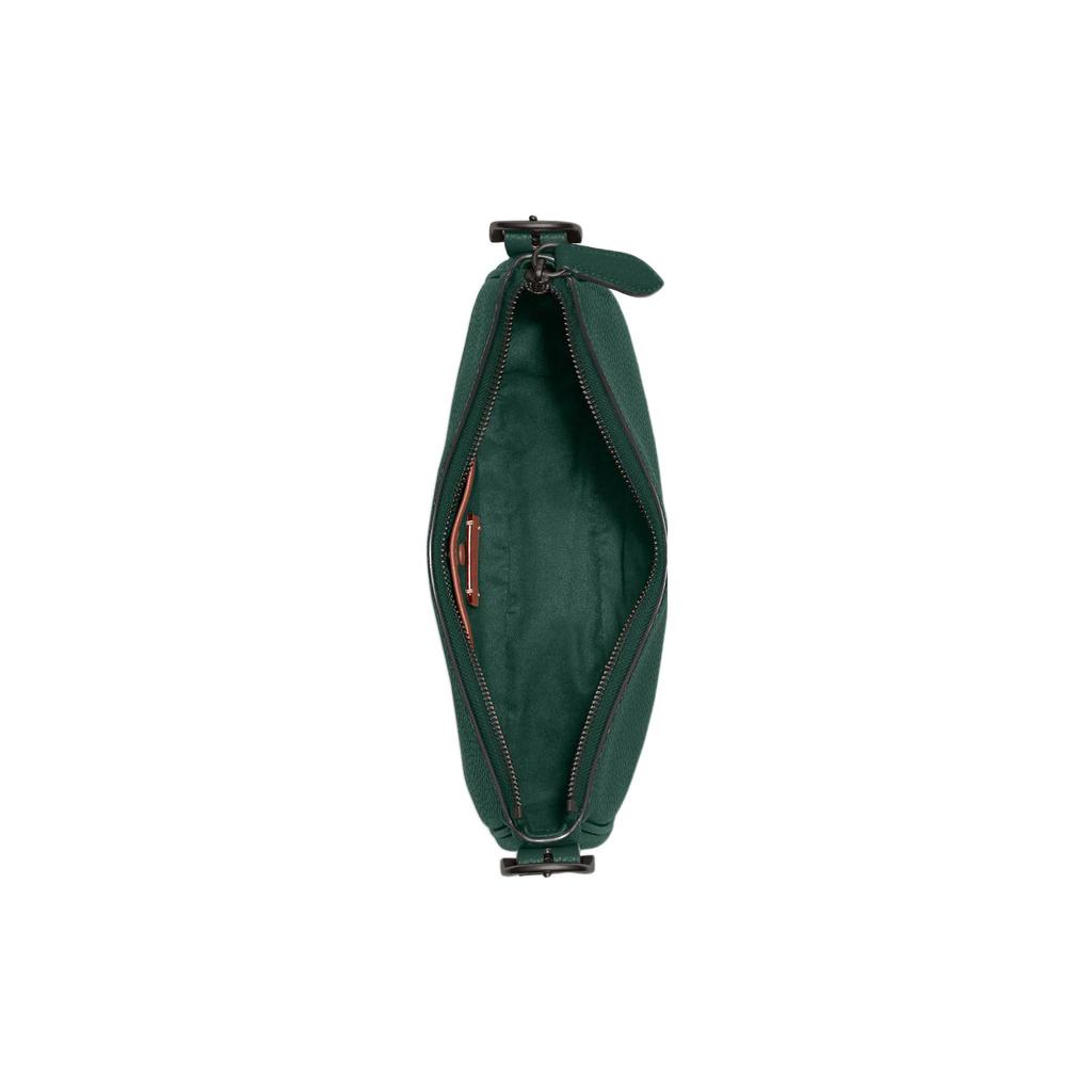 New COACH Luna Pebbled Leather Handbag, Shoulder Bag Women's Forest Green CC439-V5FOR