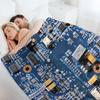 Blue Circuit Board Throw Blanket Furry Decorative Beds Soft Big Beach Blankets