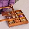 Solid Wood with Cover Dried Fruit Box Snack Storage Box Chinese Style Nut Dried Fruit Plate Living Room Home Sorting Container