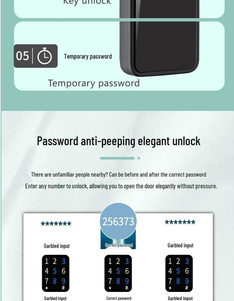 Smart Bluetooth Fingerprint Door Lock with WiFi and Password for Apartments and Homestays