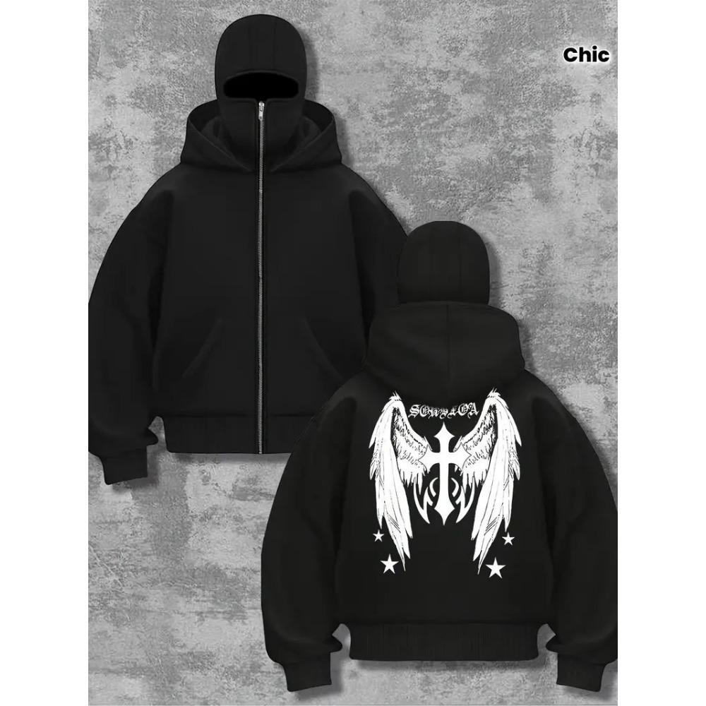 High End Doppelhut und Doppelhals Herren- und Damenmode und lustiger Streetstyle Mädchen Barak Hübsches Langarm-Kapuzensweatshirt