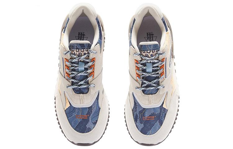 Li Ning Ingenuity Textile, Synthetic Leather Cushioning Slip Resistant Abrasion Resistant Low Top Casual Shoes Men's AZGS077-3