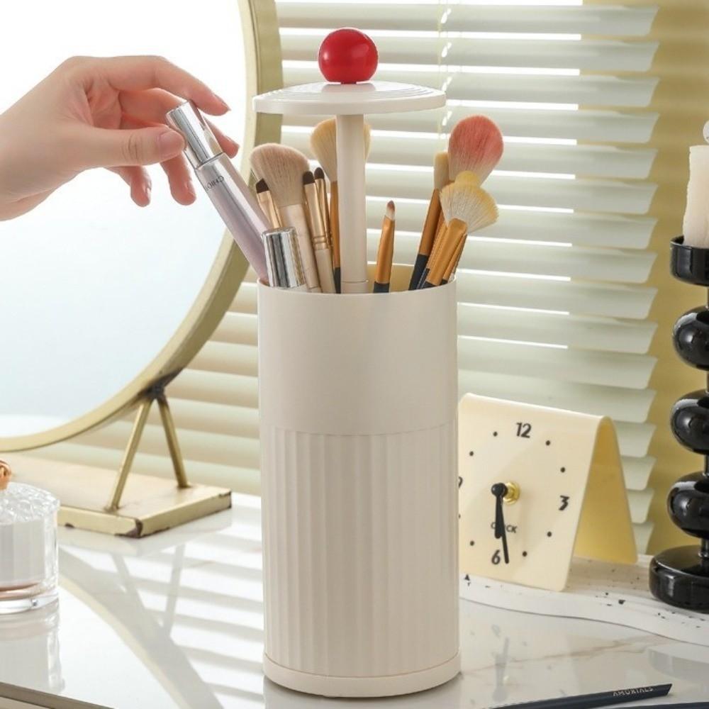Plastic Makeup Brush Storage Box Automatic Lifting Cosmetic Storage Box Container  Dressing Table