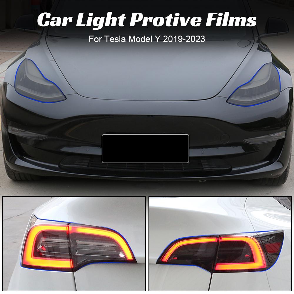 Autocolante HD Filme de protecție pentru Tesla Model Y 2019-2024 Protector lampă Faruri auto ceață faruri spate Accesorii auto