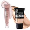 Kit FACESCANADA Rose Glow | Cremă stroboscopică Rose Gold (30ml) + Fond de ten mini mată hidratantă caldă, naturală, pentru toată ziua (18ml) | Trusă de Machiaj Pentru Femei (combo