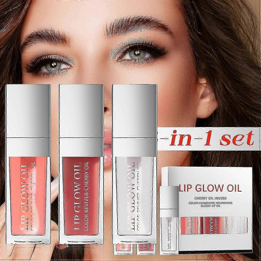 2025 3 In1hydrating Plumping Lip Glow Oil,transparent Toot Lip Oil,glossy Lip Oil,long Lasting Clear Glow Oil, Lip Oil Tinted For Lip Care And