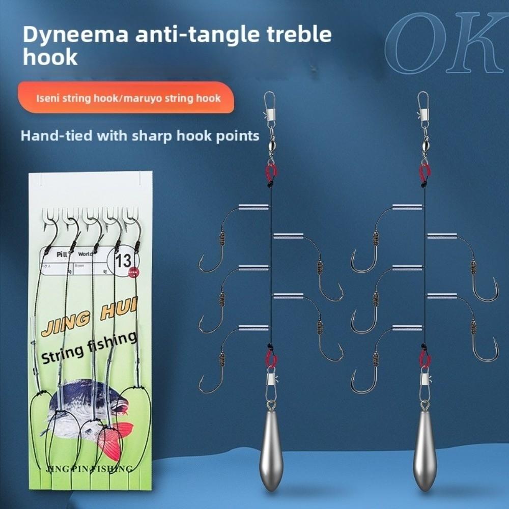 5pcs Durable Aluminum Alloy Anti-Tangle Fishing Hook Set Sea Rod Hooks  Sea Fishing