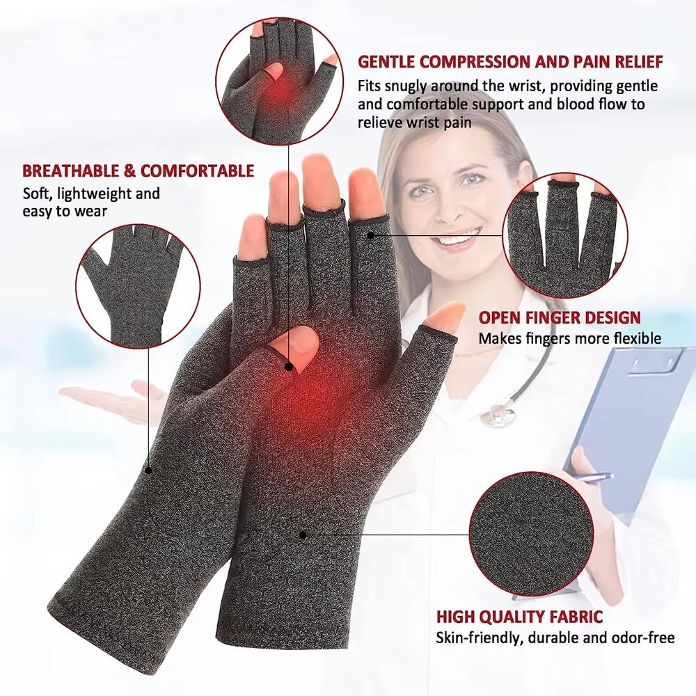 Compression Arthritis Gloves Men Women Cotton Joint Pain Relief Wrist Support Hand Brace Therapy Wristband Compression Gloves