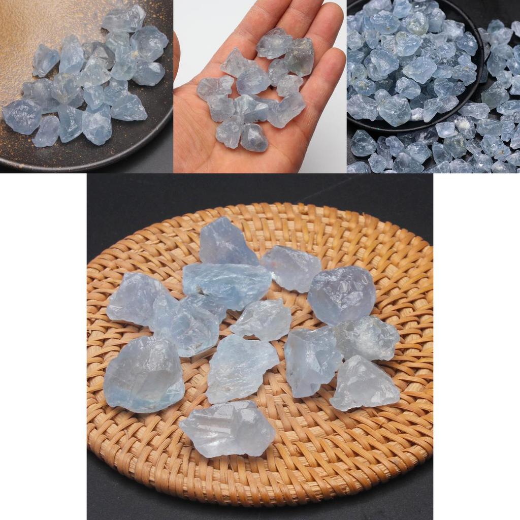 Beautiful Natural Blue Celestite Mineral Quartz Crystal Rough Stone For Decorative Collections