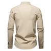 Autumn New Fashion Design Men's Long Sleeve Shirt Men High Quality Luxury Stand Collar Shirts Male Casual Social Wedding Party