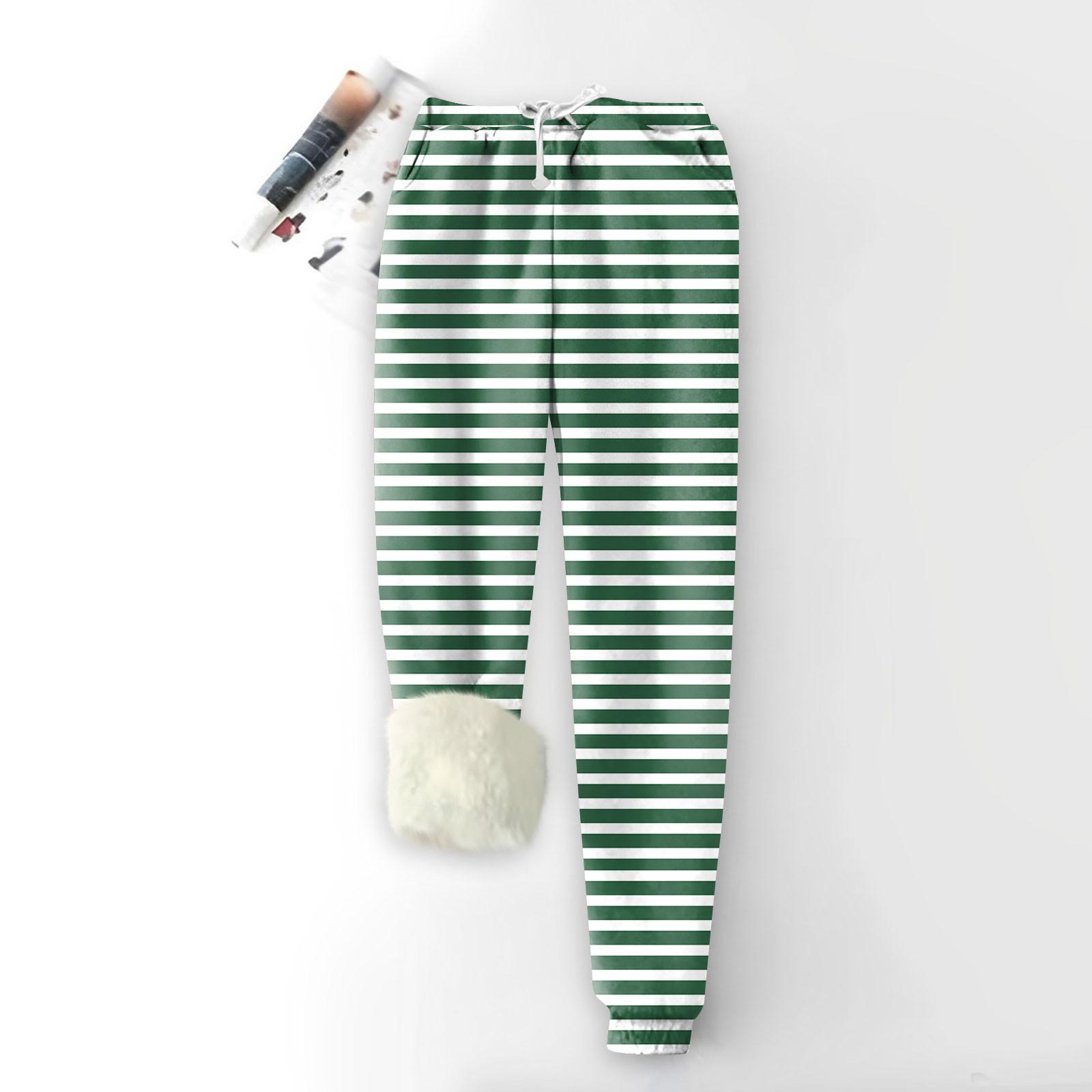 Женские модные спортивные свободные утолщенные теплые брюки из плотного флиса с принтом — фото 7