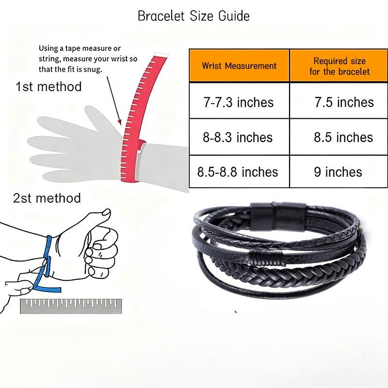 Leather Bracelet - Simple and Retro Decorative Pendant Bracelet, Multi-layer Woven Chain, Men's Style, Alloy, Magnetic Attachment