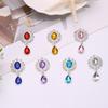 10Pcs DIY Crafts Rhinestone Alloy Brooch Accessories Sparkling Crystal 4.6*2.4cm Sewing Button Pendant Silver Flat Back