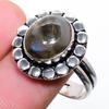 Bague en argent sterling 925 faite à la main avec pierre précieuse labradorite, taille 10