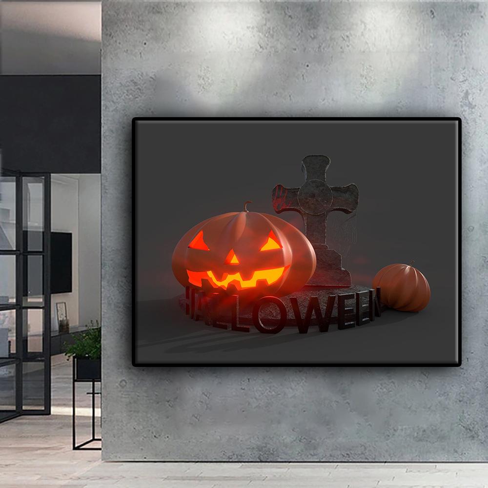 Vollständige 5D-Diamantmalerei zum Selbermachen, Halloween, gruselige Kürbislandschaft, 5D-Diamantmalerei