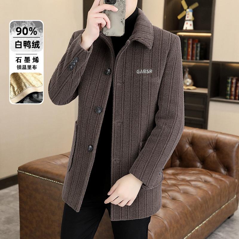 

2025 Мужская повседневная короткая куртка с флисовой подкладкой Ветрозащитная Теплая утолщенная куртка 4XL верблюд