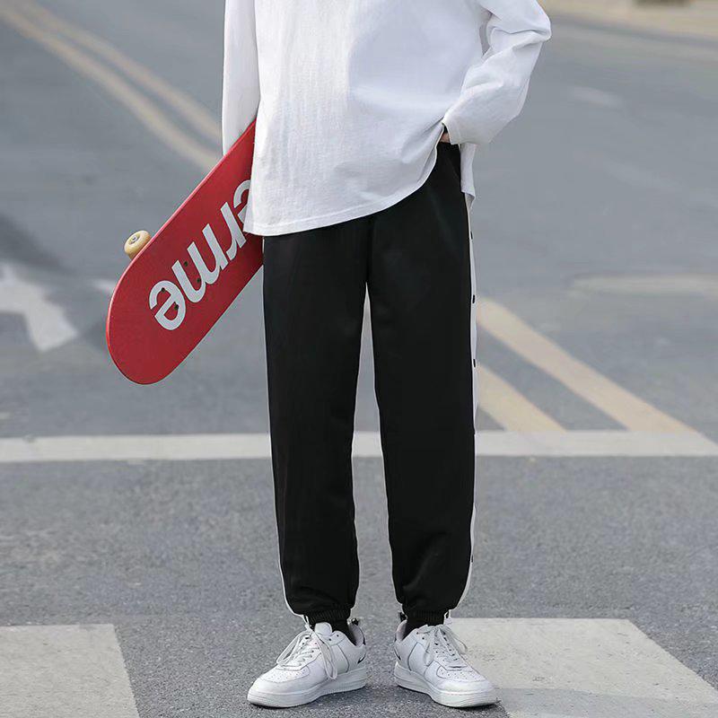 Herre Basketball Dobbelkneppet Knapp Sportsbukser, Vår/Sommer High Street Treningsbukser