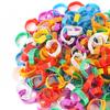 100Pcs/Color Adjustable Chicken Foot Rings Inner Diameter Size 2~2.4cm Chicken Poultry Flexible Retractable Foot Rings 8 Colors