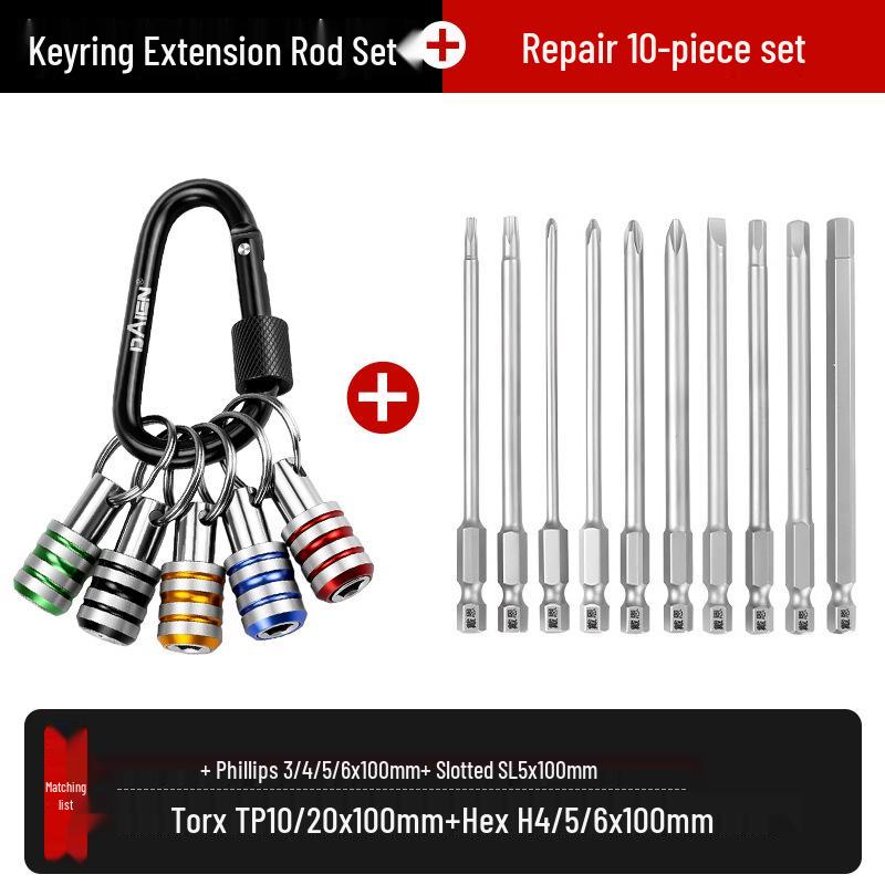 Daten Bit Aufbewahrung Schlüsselanhänger Sechskant Schaft Verlängerungshülse Adapter Werkzeugsatz