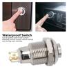 Metal Button Switch Reset Type Waterproof with Light 10mm 3V for Low Current Doorbells(Yellow )