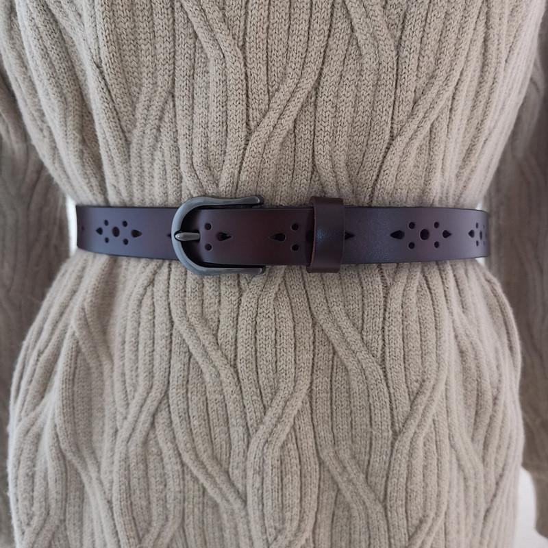 Fashionable Womens Leather Waist Belt With Alloy Closure For Daily Casual Outfits