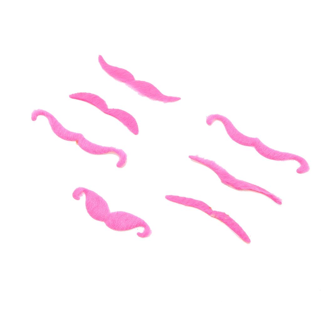 7pcs Fake Mustaches Novelty Cosplay Costume Beard for Birthday Halloween Party Pink