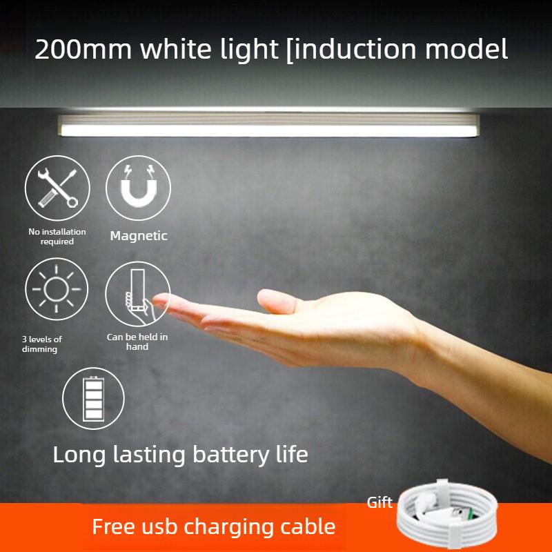 USB Rechargeable LED Motion Sensor Light Strip Magnetic Mount Under Cabinet Lighting for Closet Shoe Rack and Night Navigation
