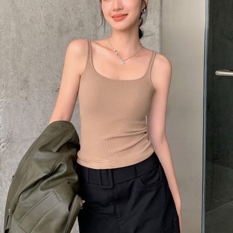 Basic Small Square Collar One Cup Heating Vest Shaved Slimming All Strap with Korean Base